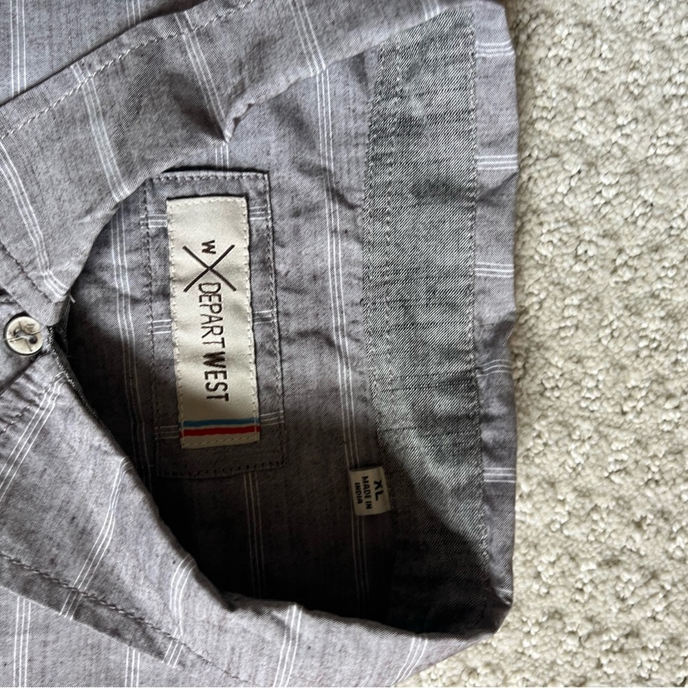 Men's Drpartwest Buckle Gray Gradient Button Down… - image 3